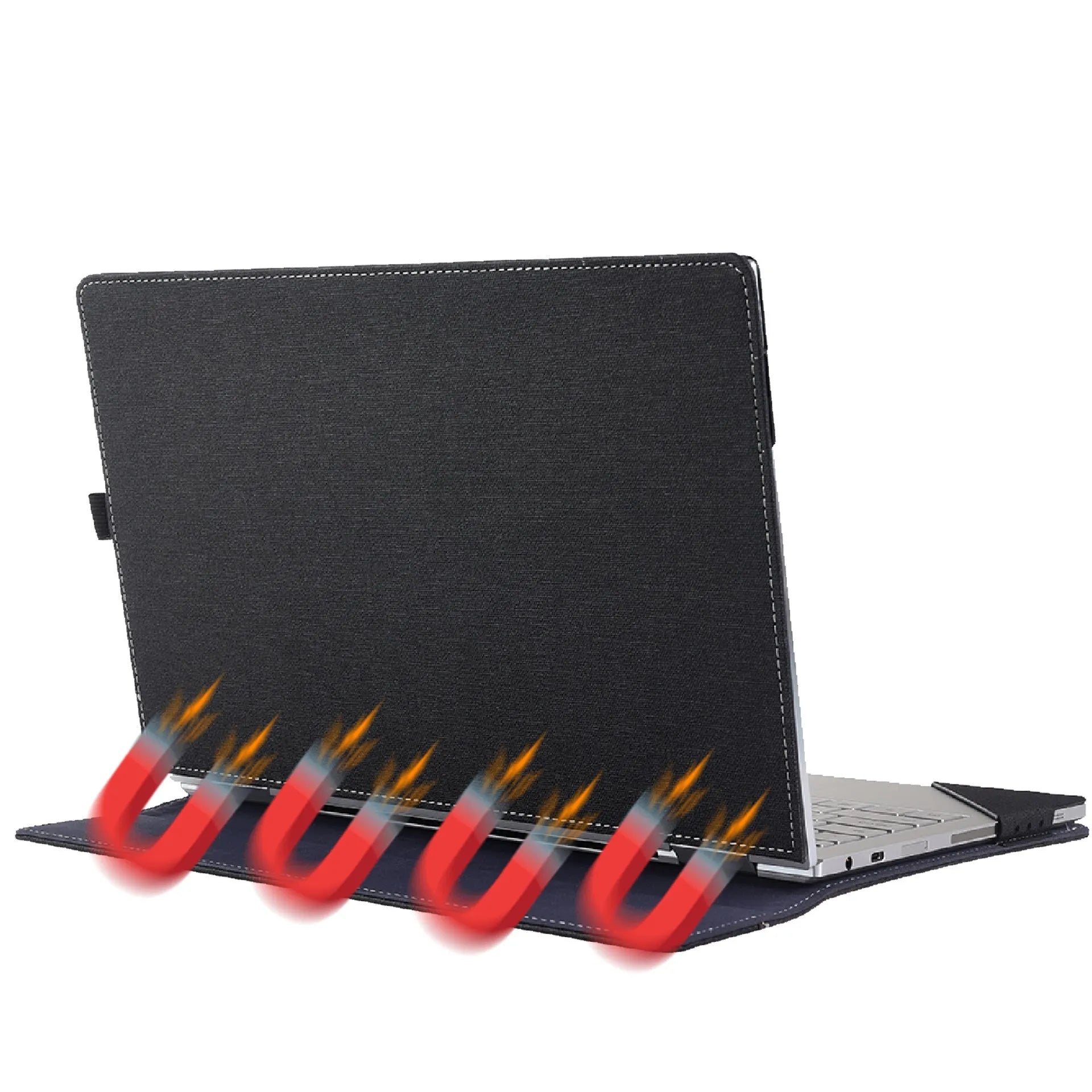 Black Chinese style imitation leather laptop protective sleeve for Microsoft Laptop6