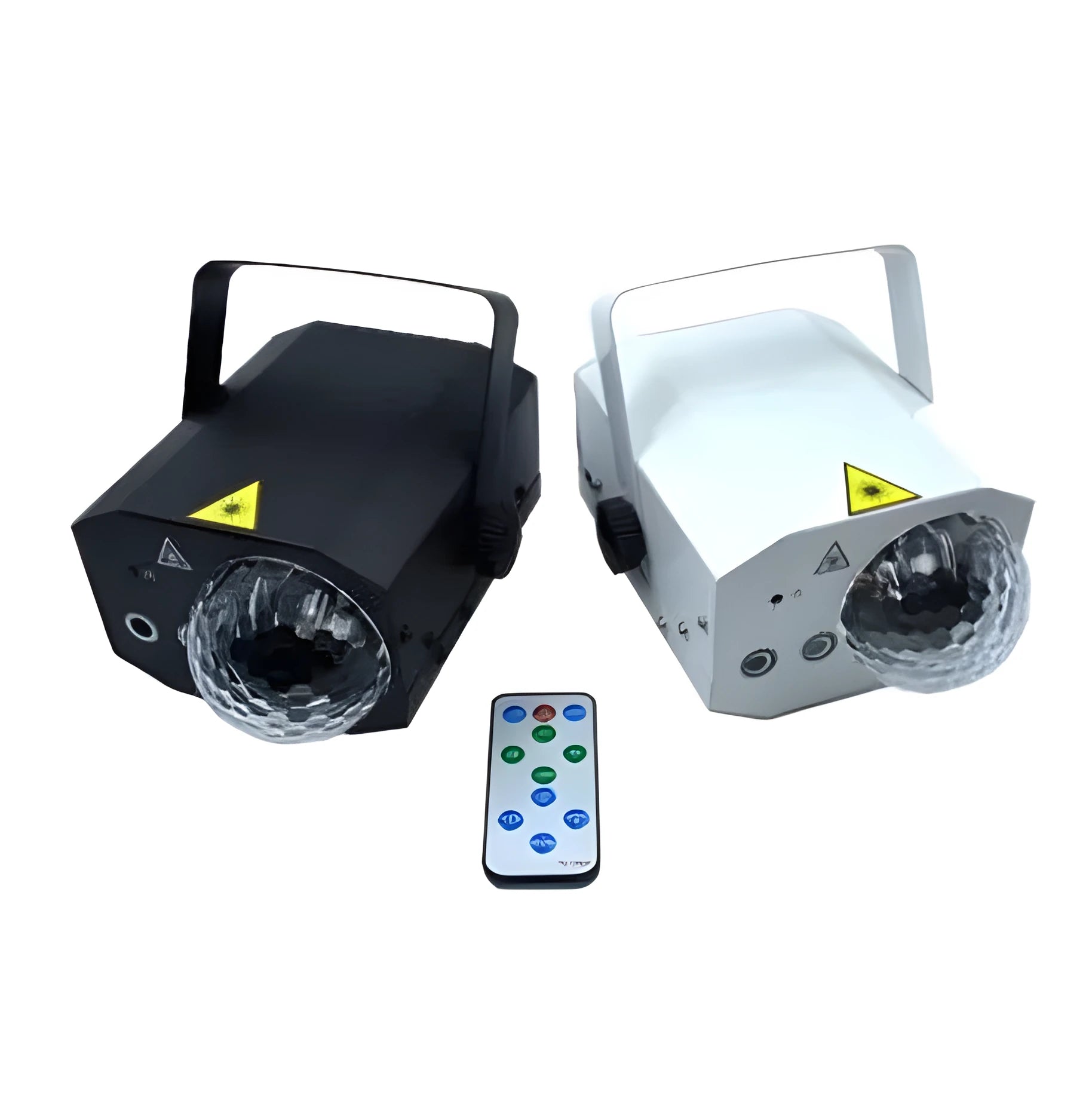 Black or white LED laser magic fan stage lighting equipment with dual laser beams and RGB LEDs