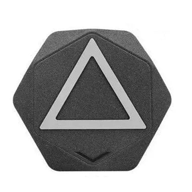 Frosted wireless Qi charger with LED indicator in black colour on a desk