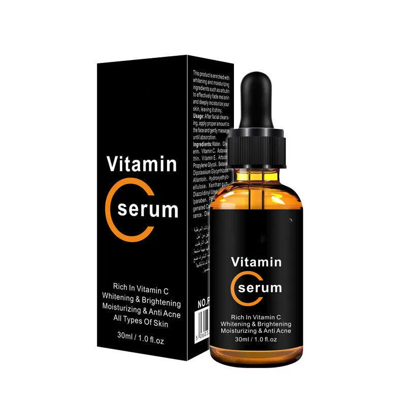30ml Vitamin C facial essence bottle for brightening and nourishing, suitable for all skin types