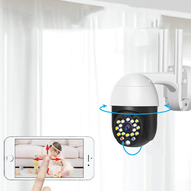 White wireless outdoor dome surveillance camera with waterproof plastic housing and 3.6mm lens