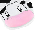 Cow silicone wrist mouse pad with soft hand rest and non-slip base on a desk