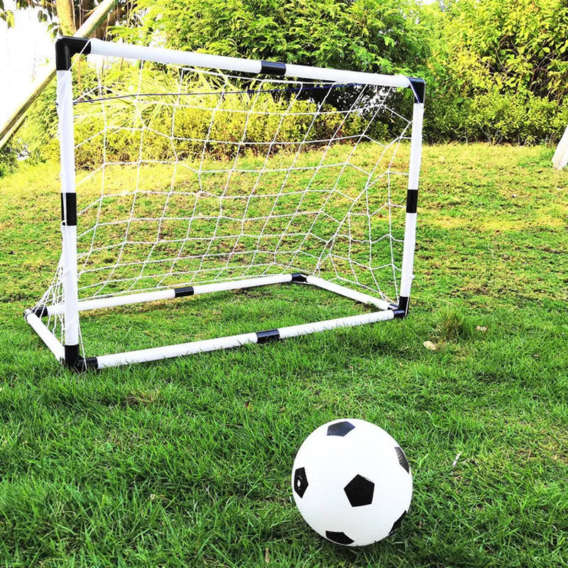 Large outdoor plastic football goal set 120x78x64 cm for children and teenagers