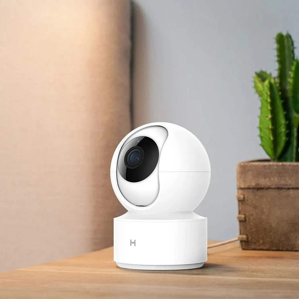 White Xiaobai smart security camera with 1080p HD resolution and 110-degree wide-angle lens