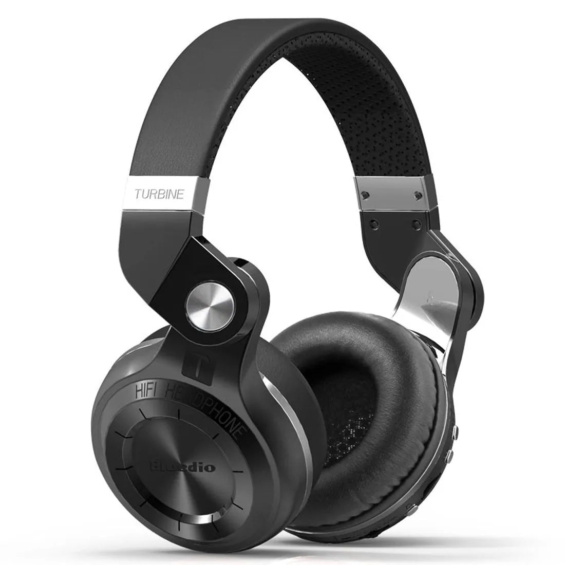 Wireless Bluetooth headset in black colour with headband and bilateral earpieces for hands-free calls and music.