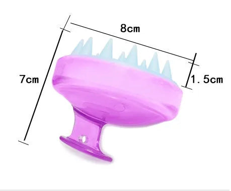 Silicone shampoo brush massage scalp hair brush portable 8x8x7cm black white green