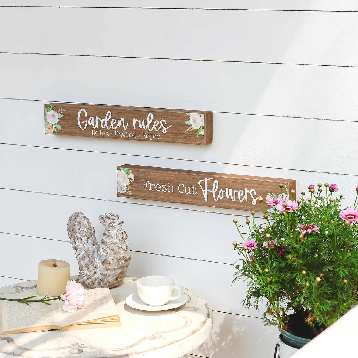 Wooden word plate wall decoration in American country style, available as Style A, Style B or two-piece set
