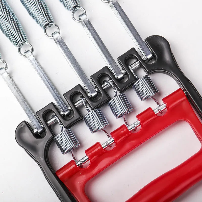 Multifunctional tension device with carbon steel wire spring and engineering plastic body, shown in dual-purpose and triple-purpose sizes.