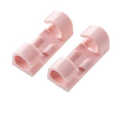 Self-adhesive cable organizer clips for wall and desk wire management in multiple colours