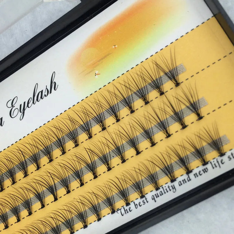 60 individual black imitation mink false eyelashes in lengths from 6mm to 14mm