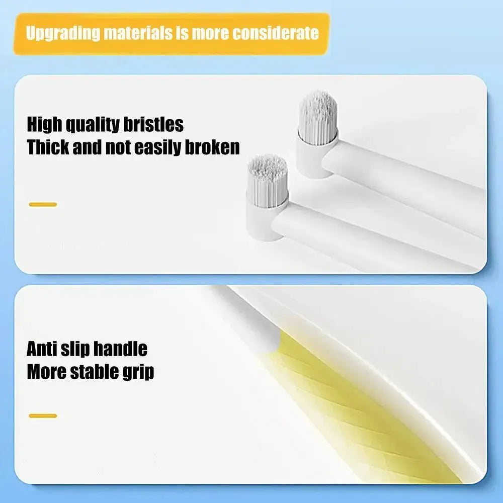 Cat toothbrush with anti-slip handle, 15cm, for kittens and small dogs, in blue or yellow with flat or pointed head