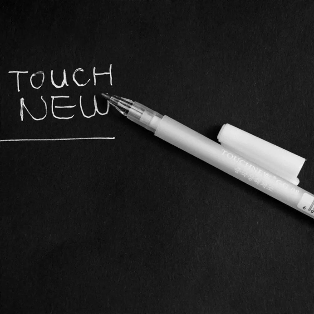 Touchnew highlight pen with plastic shell in golden, silver, or white colours for hand-painted stroke work