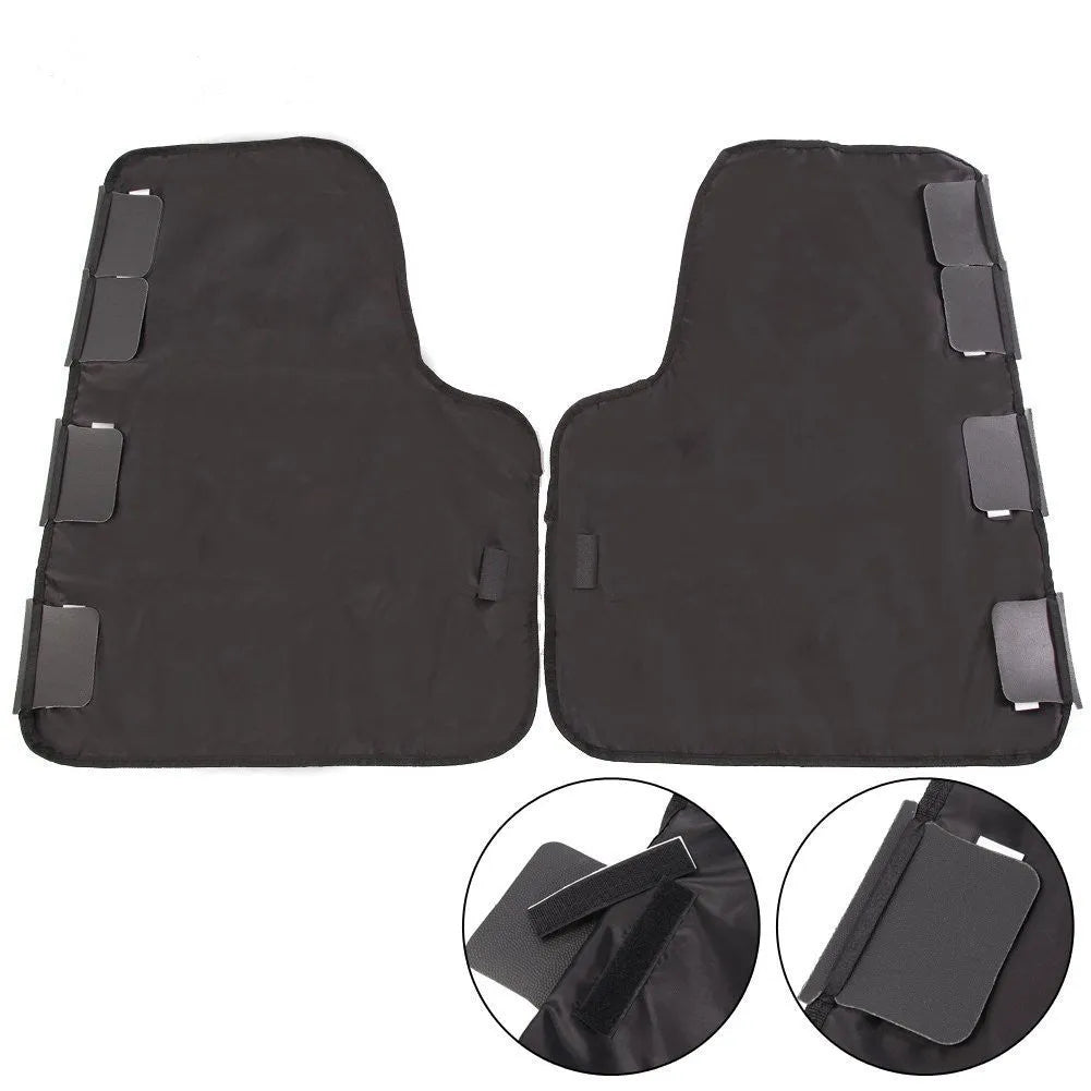 Suede car window cushion protective cover 71x56cm in black on rear seat door for pet protection
