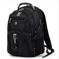 Black business computer backpack with three compartments for 12-15 inch laptops and organisation