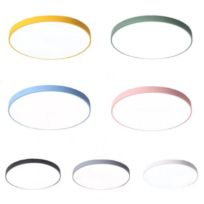 Round engineering ceiling LED lamp with dimmable colour modes for bedroom or living room, 30cm or 40cm