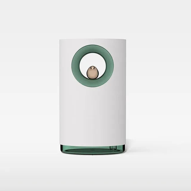 Mute analog humidifier with music function in green, model 3life-343, for bedroom use
