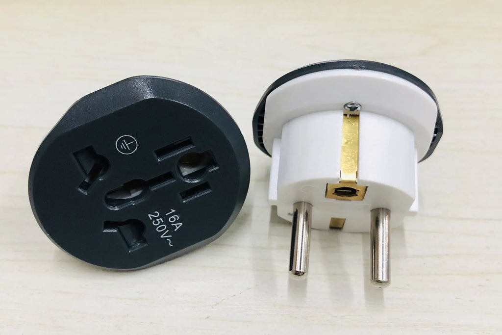 Gray white European standard conversion plug, double round angle 4.8mm, 45X49X53MM size