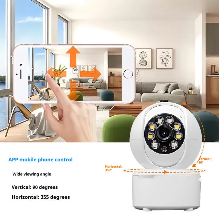 1080p HD panoramic home security camera with ceiling mount and dual-light night vision