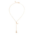 Retro moon sun star pendant necklace on snake bone chain, gold plated finish