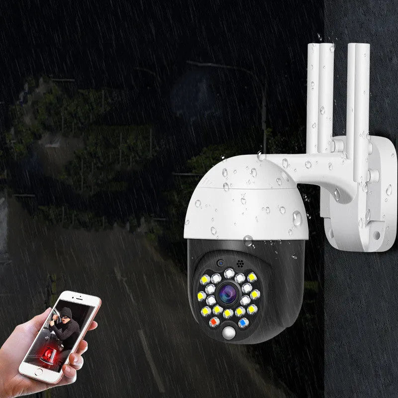 White wireless outdoor dome surveillance camera with waterproof plastic housing and 3.6mm lens