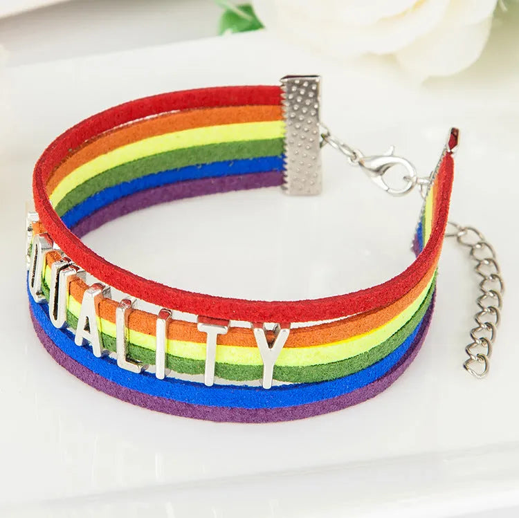 Pride Braided Bracelet in Hybx3390 colour with alloy electroplated finish and letter number motifs