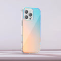 Glossy transparent magnetic iPhone case with colour-changing chameleon finish on a smartphone.