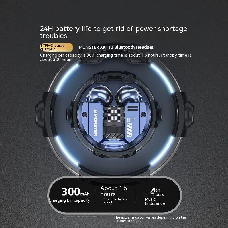 Radio Competition in-ear Bluetooth headset in sky blue and emerald for e-sports gaming