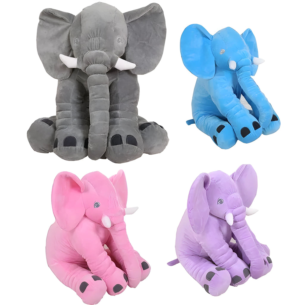 Soft plush elephant doll in blue, 40cm tall, with PP cotton filling and short plush fabric