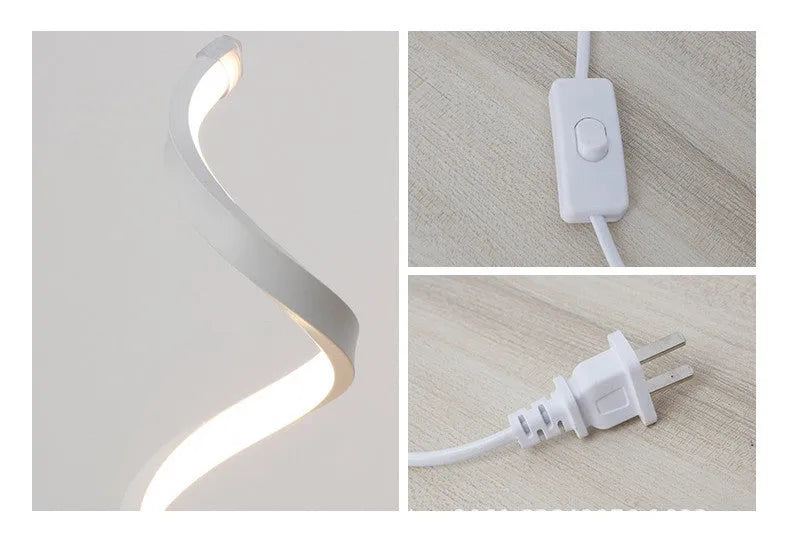 Gold 24W LED table lamp with curved metal base and acrylic shade, remote control, 125mm x 450mm
