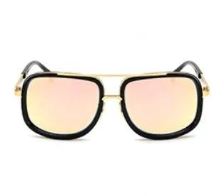Retro vintage sunglasses with plastic metal frame and black grey double gray tablets