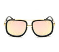 Retro vintage sunglasses with plastic metal frame and black grey double gray tablets
