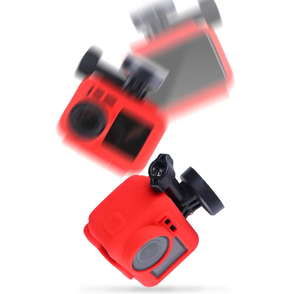 Silicone case for DJI Osmo Action camera in six colour options – black, blue, green, orange, red, white