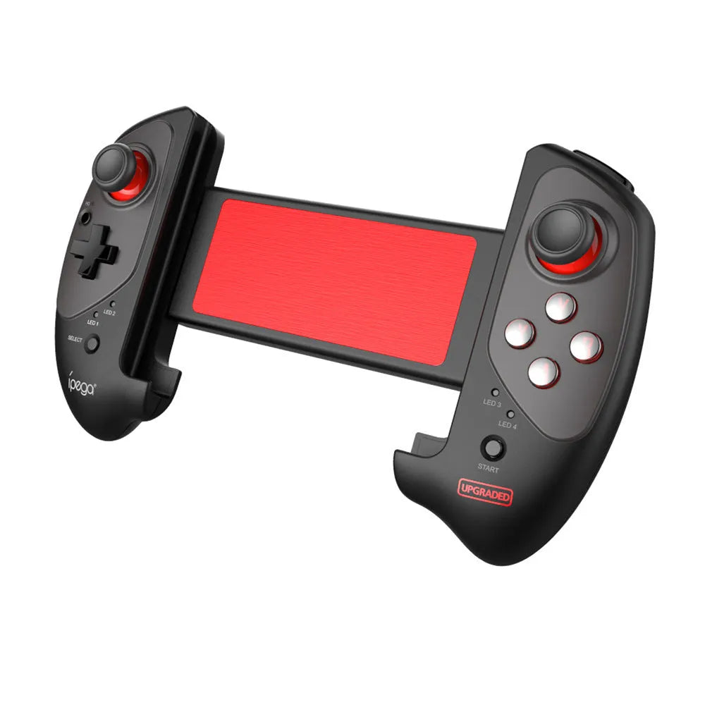 Red telescopic Bluetooth gamepad controller for Android iOS and PC gaming