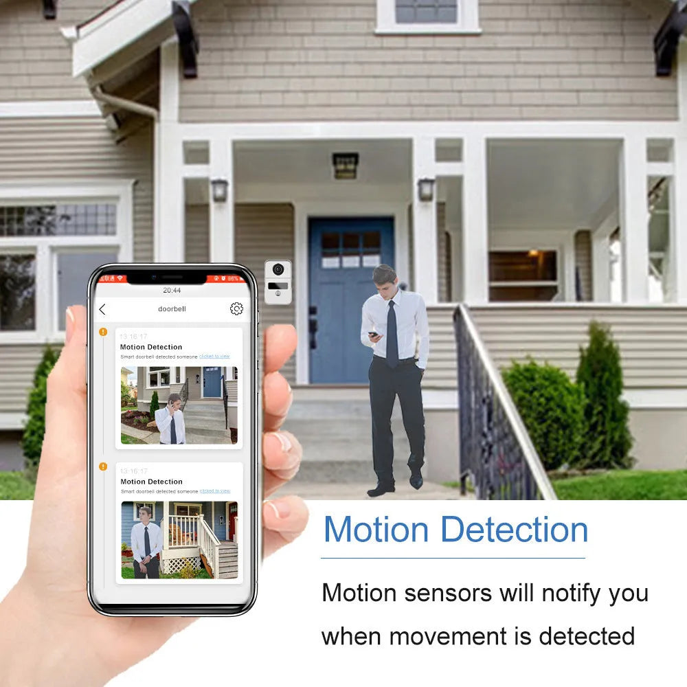 Wireless video intercom doorbell system with 1080P camera, outdoor unit, and indoor display station