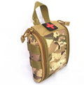 Tactical outdoor medical kit with first aid supplies and medications for camping and climbing
