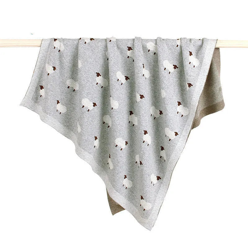 Cotton baby windproof blanket cover 100x80cm in pink or grey for pram, cot, and car seat use