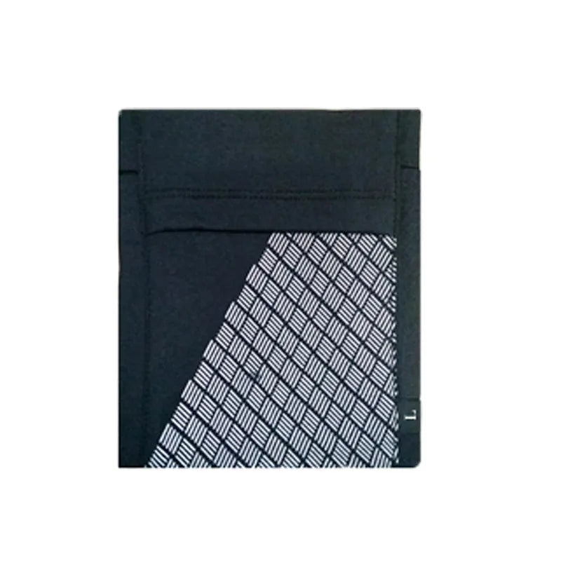 Mobile phone arm pocket in black with plain pattern on a white background, showing armband and pocket for phones under 6.5 inches