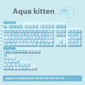 Water colour kitten custom key cap set for mechanical keyboards with sublimation printed artwork on PTB material