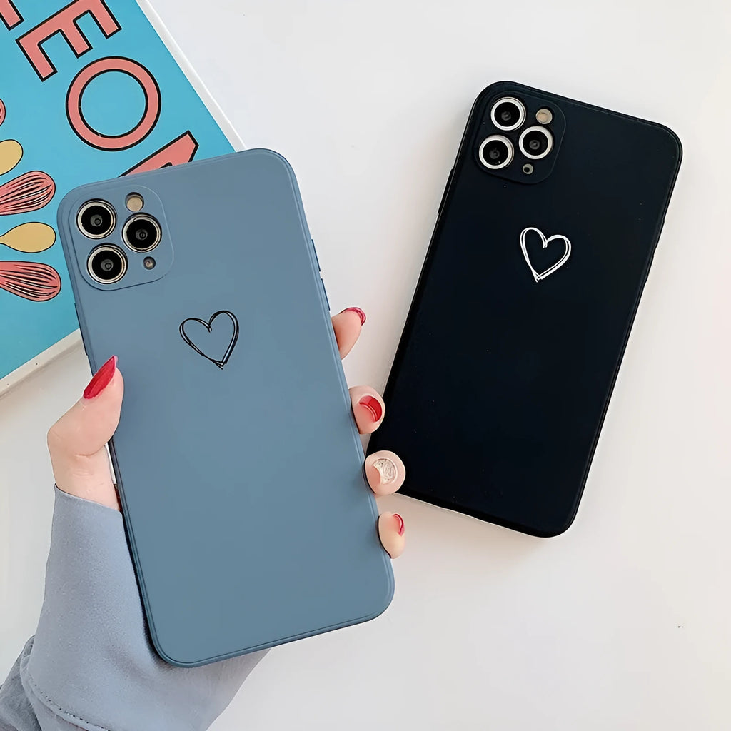 TPU silicone phone case for Apple iPhone in solid black colour