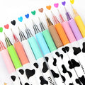 Box of 12 assorted colour gel pens with 0.38mm fine tips and plastic barrels.
