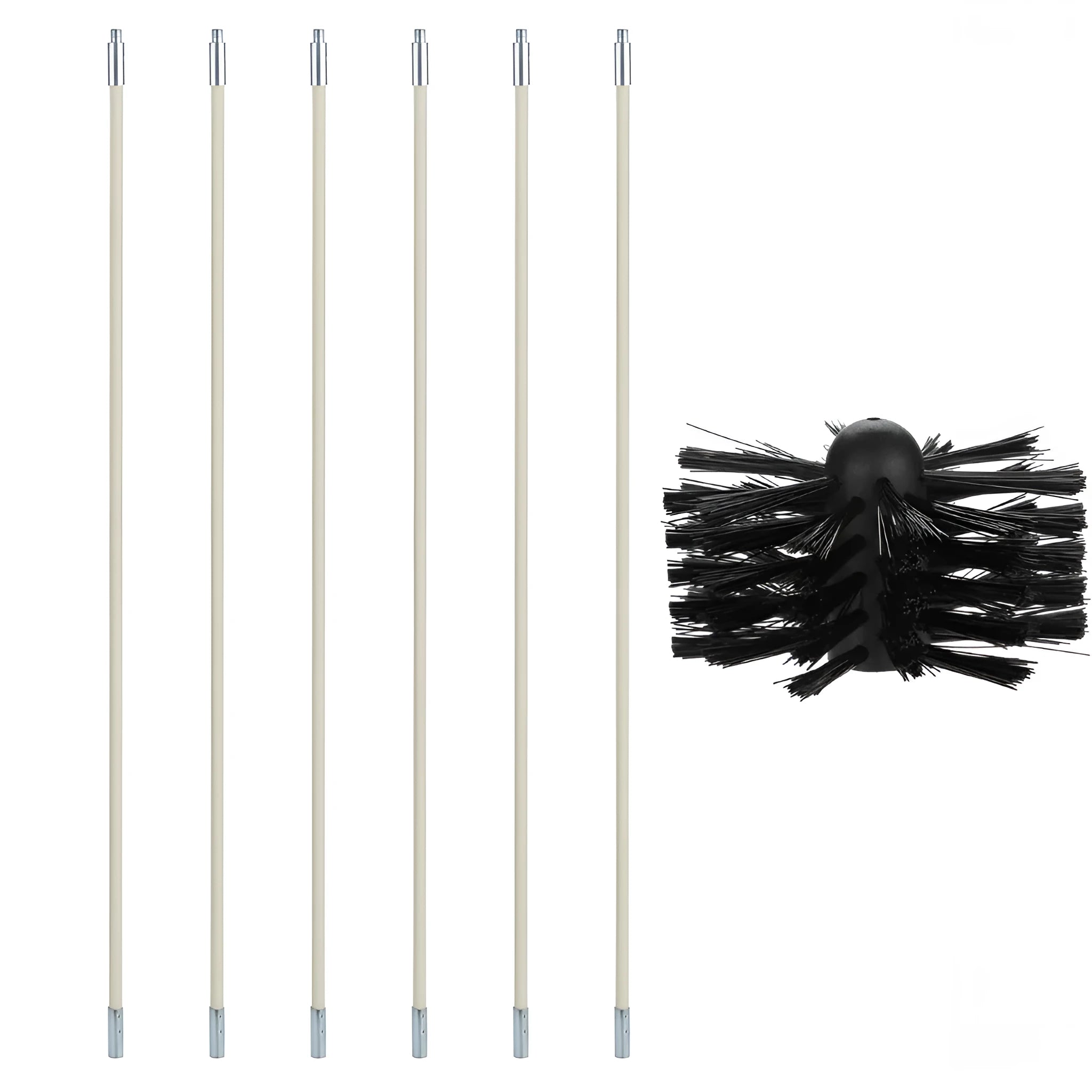 Flexible 600mm long chimney cleaning brush with nylon bristles for dryer and range hood ducts