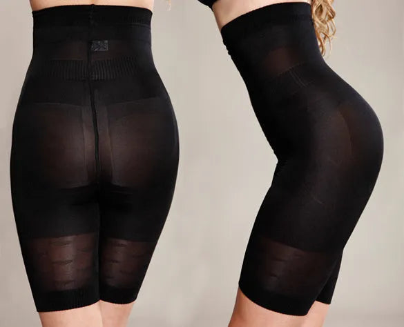 Black seamless high-waist shapewear short for women on a mannequin