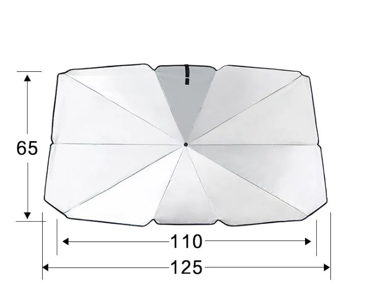 Car front sunshade in silver tape, large 79x145cm and small 65x125cm, colour Parasol