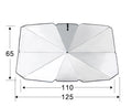 Car front sunshade in silver tape, large 79x145cm and small 65x125cm, colour Parasol