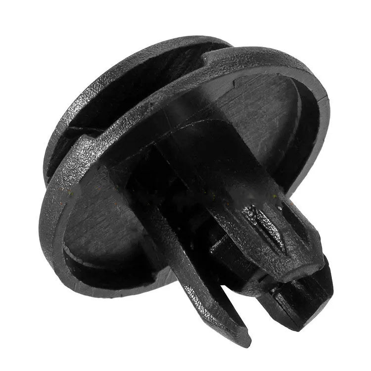 Black plastic automotive rivet fasteners with 8mm hole, pack of 50, model YT1119
