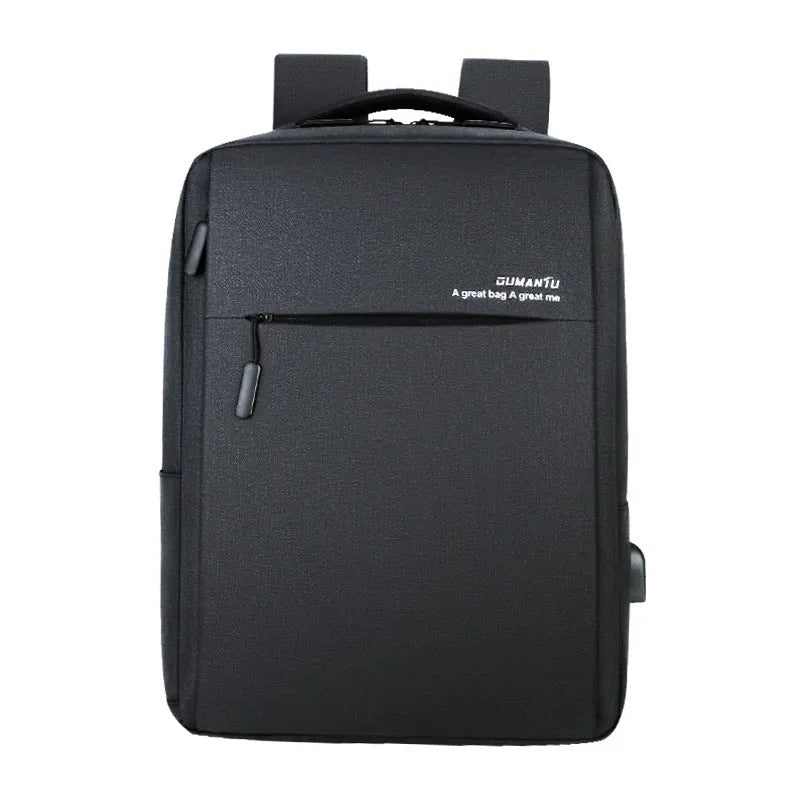 Medium 20-35L cotton cloth business backpack with computer pocket in Black or Grey, model 9002A