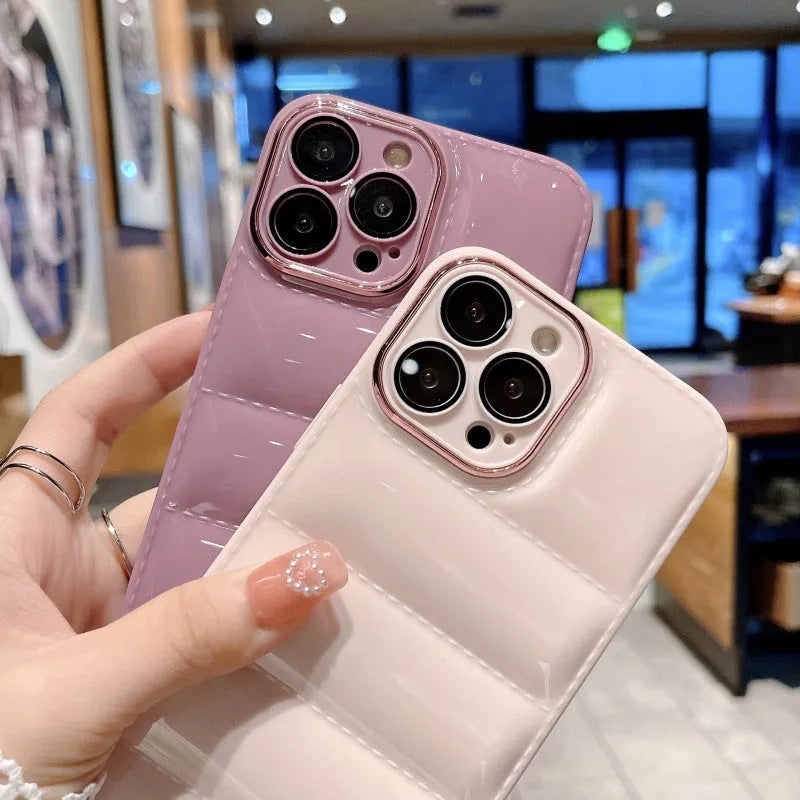 Creative air cushion anti-fall solid colour TPU mobile phone case for iPhone, back cover in classic black