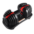 Adjustable 15 gear dumbbell with steel plate and plastic construction for men's fitness