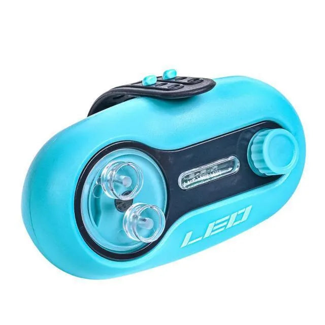 Intelligent automatic night fishing rod alarm with induction lamp in black rocker style