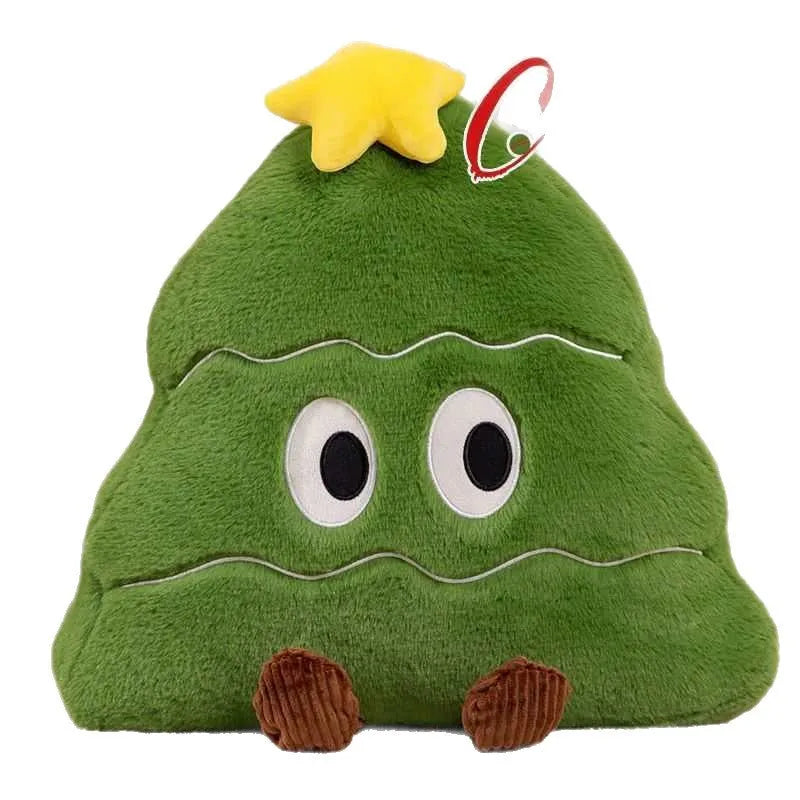 55cm Christmas tree pillow plush toy in green with soft PP cotton fill on a bed
